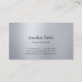 Carte De Visite Sophistiqué Libre Script moderne Argent propre (Dos)