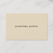 Carte De Visite Sophistiqué moderne à la main Script Beige pure pl (Devant)
