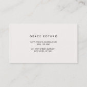 Carte De Visite Sophistiqué moderne Brown foncé Rose Gold bande (Dos)