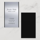 Carte De Visite Sophistiqué Moderne Italique Script Silver Luxe (Devant / Derrière)