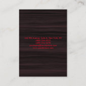 Carte De Visite Sophistiqué Motif bois rouge Script professionnel (Dos)