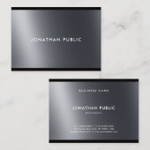 Carte De Visite Sophistiqué noir blanc professionnel moderne chic (Devant / Derrière)