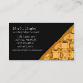 Carte de visite sophistiqué, Orange (Dos)