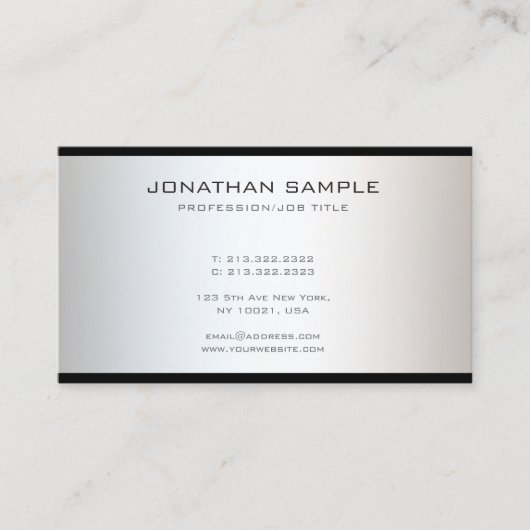 Carte De Visite Sophistiqué professionnel Unique moderne simple (Devant)
