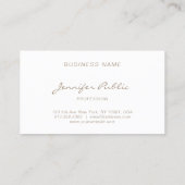 Carte De Visite Sophistiqué Script Moderne Simple Plain Élégant (Dos)
