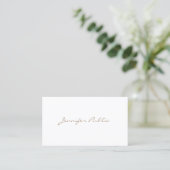 Carte De Visite Sophistiqué Script Moderne Simple Plain Élégant (Debout devant)