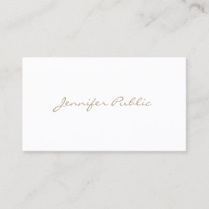Carte De Visite Sophistiqué Script Moderne Simple Plain Élégant