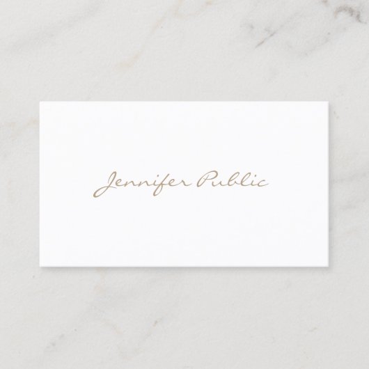 Carte De Visite Sophistiqué Script Moderne Simple Plain Élégant (Devant)