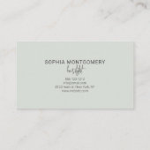 Carte De Visite Sophistiqué Script tendance cheveux minimal vert (Dos)