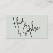 Carte De Visite Sophistiqué Script tendance cheveux minimal vert (Devant)