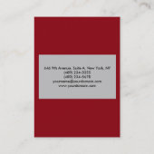 Carte De Visite Sophistiqué Silver Gris Rouge Professionnel (Dos)