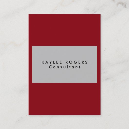 Carte De Visite Sophistiqué Silver Gris Rouge Professionnel (Devant)