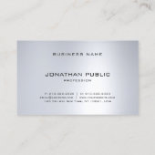 Carte De Visite Sophistiqué Silver Plain professionnel (Dos)