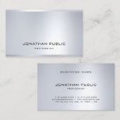 Carte De Visite Sophistiqué Silver Plain professionnel (Devant / Derrière)
