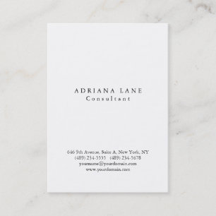 Carte De Visite Sophistiqué Simple Blanc Professionnel
