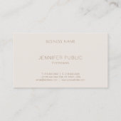 Carte De Visite Sophistiqué Simple Plain Professionnel Moderne Hau (Dos)