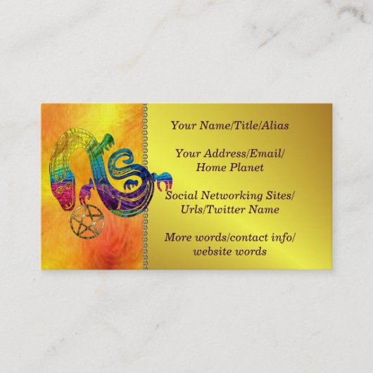 Carte De Visite Sorcière avec du charme de serpent (Devant)