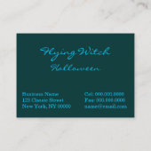 Carte De Visite Sorcière de Halloween de vol avec le chat (Dos)