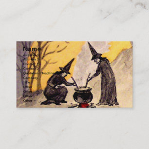 Carte De Visite Sorcière de Minuit (Carte Vintage Halloween)