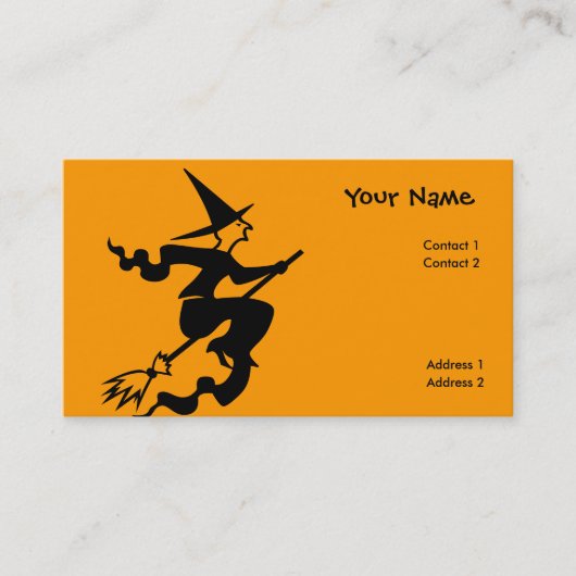 Carte De Visite sorcière volante effrayante (Devant)