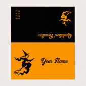 Carte De Visite sorcière volante effrayante (Extérieur déplié)