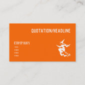 Carte De Visite sorcière volante effrayante en néon orange (Dos)