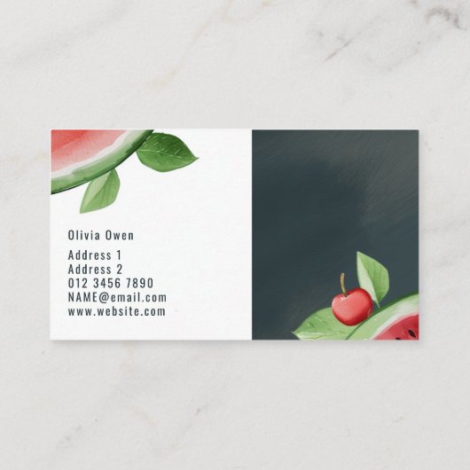 Carte De Visite Sortez avec une tranche ! Pastèque (Dos)