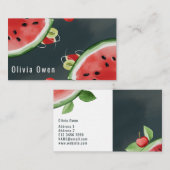 Carte De Visite Sortez avec une tranche ! Pastèque (Devant / Derrière)