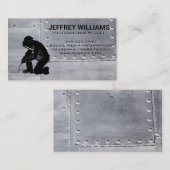 Carte De Visite Soudage des ouvriers métalliques | Rivets métalliq (Devant / Derrière)