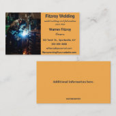 Carte De Visite Soudage modifiable et fabrication de métaux (Devant / Derrière)