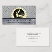 Carte De Visite Souder Saw | Rivets métalliques | Plaqué en acier (Devant / Derrière)