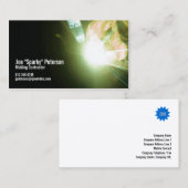 Carte De Visite Souder Souder étincelles vert (Devant / Derrière)