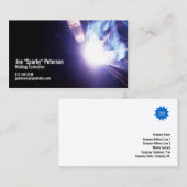 Carte De Visite Souder Souder étincelles Violet (Devant / Derrière)