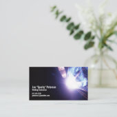 Carte De Visite Souder Souder étincelles Violet (Debout devant)