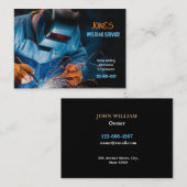 Carte De Visite Soudeur de métal professionnel, entrepreneur en fa (Devant / Derrière)