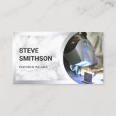 Carte De Visite Soudeur en acier Marbre blanc (Devant)