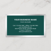 Carte De Visite Soudeur en acier vert foncé moderne (Dos)