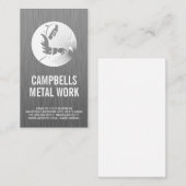 Carte De Visite Soudeur faisant du travail métallique | Texture mé (Devant / Derrière)