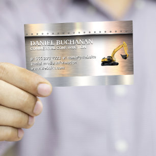 Carte De Visite Soudeur   Métal brossé avec des Rivets   Bull Doze