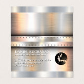 Carte De Visite Soudeur | Metallic brossé avec Rivets Arrière - pl (Extérieur déplié)