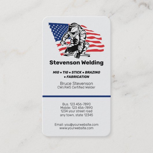 Carte De Visite Soudeur professionnel (Devant)