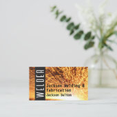 Carte De Visite Soudeur | Rivets métalliques | Étincelles (Debout devant)