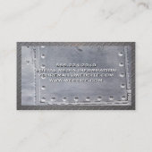 Carte De Visite Soudeur | Rivets métalliques | Étincelles (Dos)