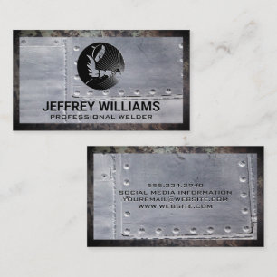 Carte De Visite Soudeur   Rivets métalliques   Métal de grunge rou