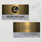 Carte De Visite Soudeur | Rivets métalliques | Metallique (Devant / Derrière)