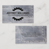 Carte De Visite Soudeur | Rivets métalliques | Scie (Devant / Derrière)