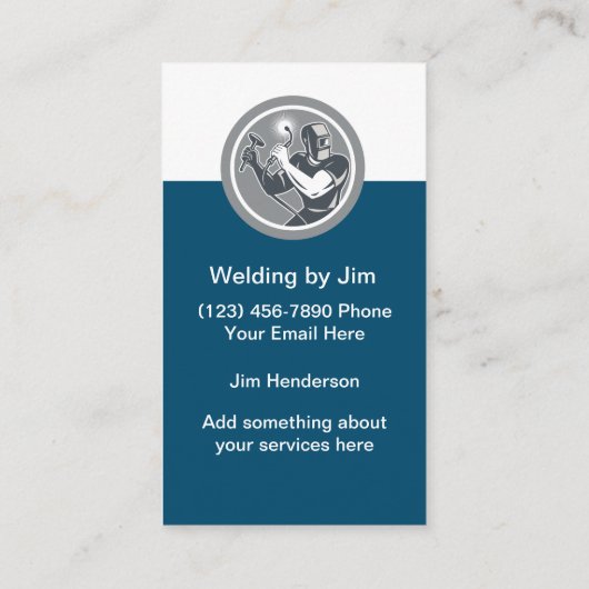 Carte De Visite Soudure de construction rétro (Dos)