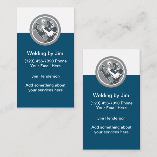 Carte De Visite Soudure de construction rétro (Devant / Derrière)