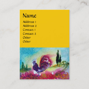 Carte De Visite SOUFFLE ET ROOSTER NOIR, Jaune