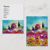 Carte De Visite SOUFFLE ET ROOSTER NOIR, perle blanche (Devant / Derrière)